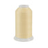 Spool of pale yellow thread on a white background
