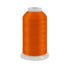 Spool of orange thread on a white background