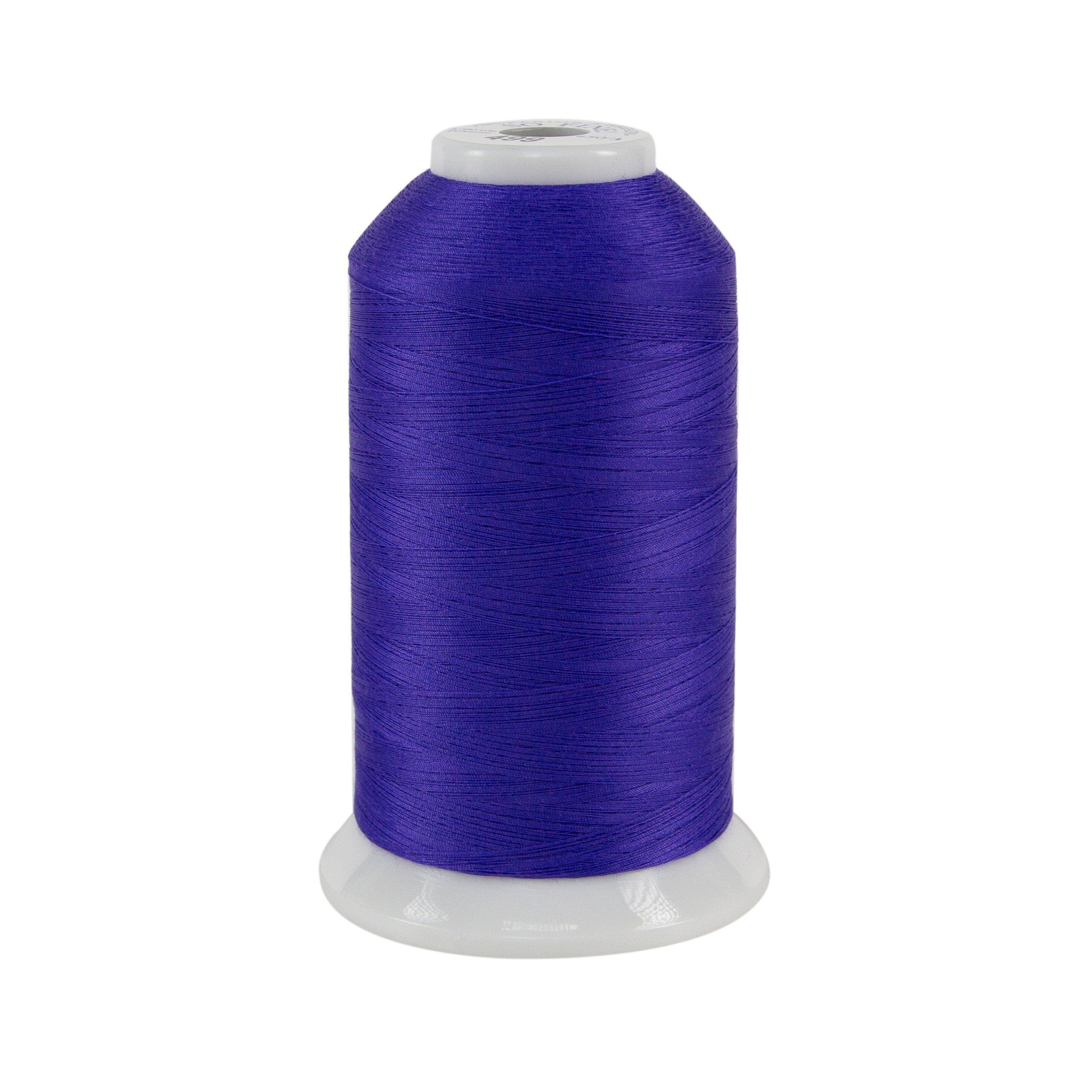 Spool of purple thread on a white background