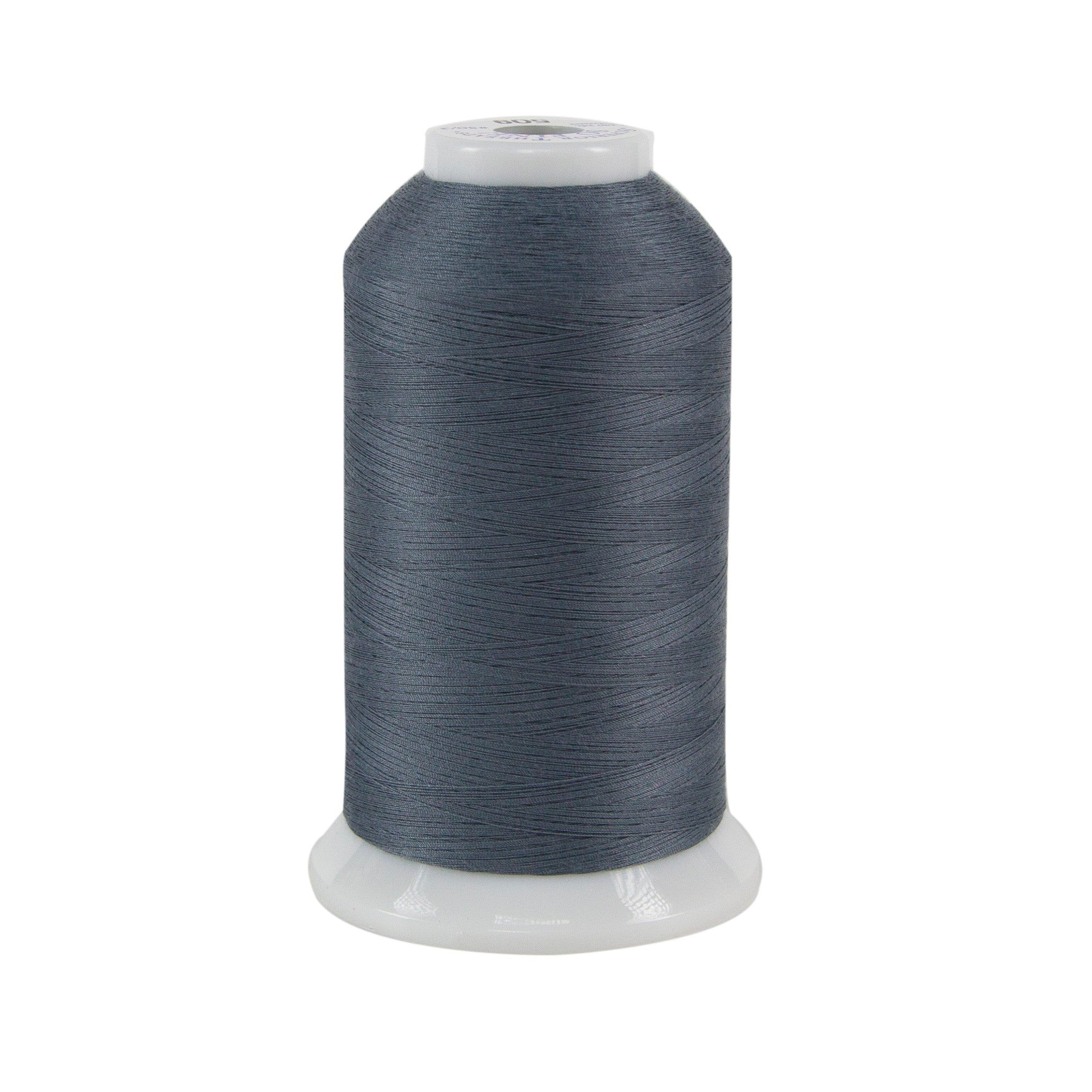 Spool of gray thread on a white background