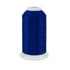 Spool of blue thread on a white background