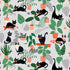 Fabric Lumin Tide + Loom Gray Kitties in the Conservatory by the Quarter Yard T105-001-984