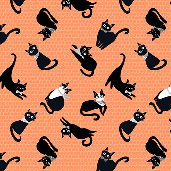 Fabric Lumin Tide + Loom Coral Kitties Kitties in the Conservatory by the Quarter Yard T105-002-499