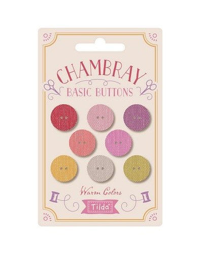 Tilda Warm Colors 8pc 16mm Chambray Buttons TIL400043