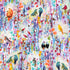 Fabric P & B Textiles Multi Birds in Nature Tree of Life by the Quarter Yard 6378-MU
