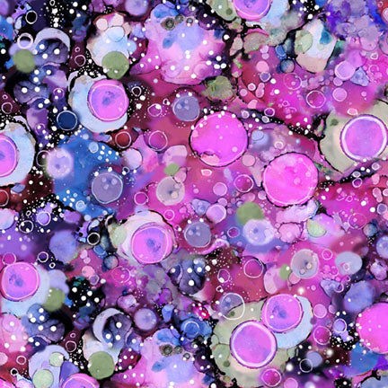 Fabric P & B Textiles Pink and Purple Abstract Allover Tree of Life by the Quarter Yard 6379-PC