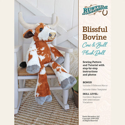 The Rustic Horseshoe Blissful Bovine Stuffable Sewing Pattern PATTRN-8042A