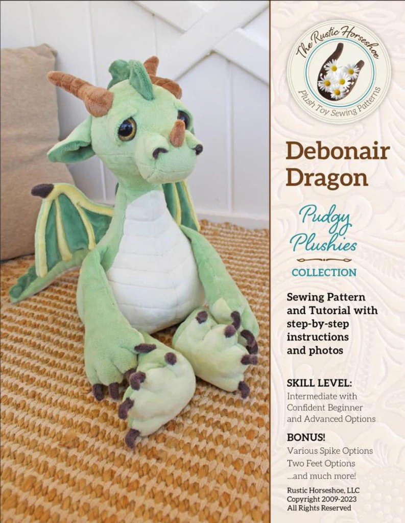 Rustic Stuffable Patterns The Rustic Horseshoe Debonair Dragon Stuffable Sewing Pattern PATTRN-8 ...