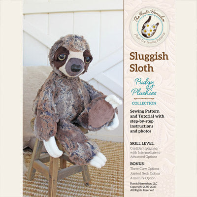 Rustic Stuffable Patterns The Rustic Horseshoe Sluggish Sloth Stuffable Sewing Pattern PATTRN-80 ...