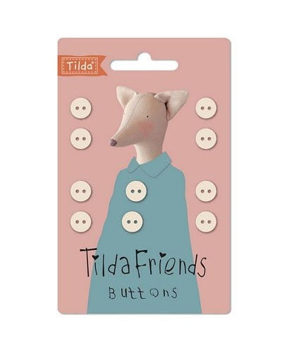 Tilda Friends Neutral Colors 10pc 9mm Cotton Buttons TIL400052