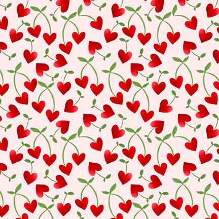 Fabric P&B Light Pink Heart Vines Valentine's Minis by the Quarter Yard 6512-LTPINK