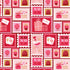 Fabric P&B Dark Red Valentine Postage Stamps Valentine's Minis by the Quarter Yard 6528-DKRED