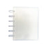 A clear plastic binder sleeve with a single transparent ring, shown on a plain white background.