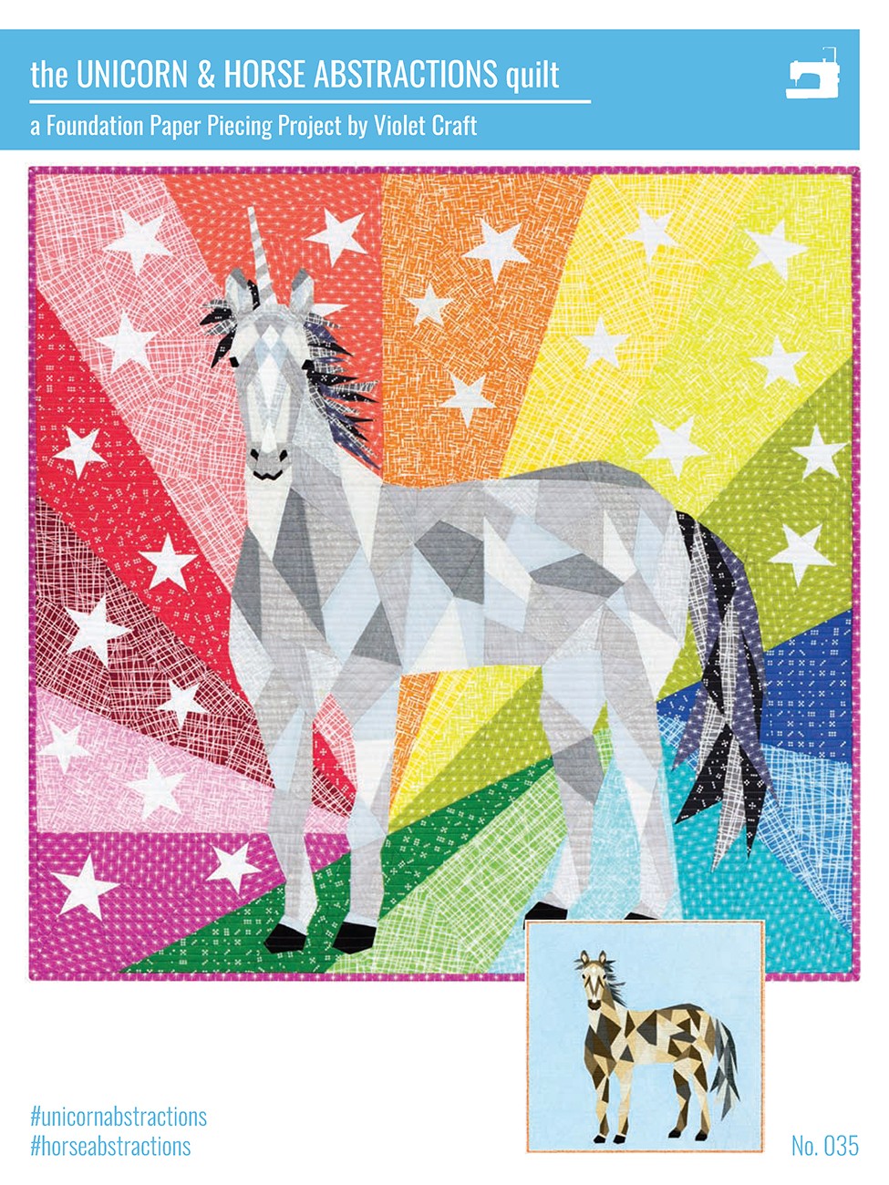 Violet Craft The Unicorn & Horse Abstractions Quilt Pattern VC035