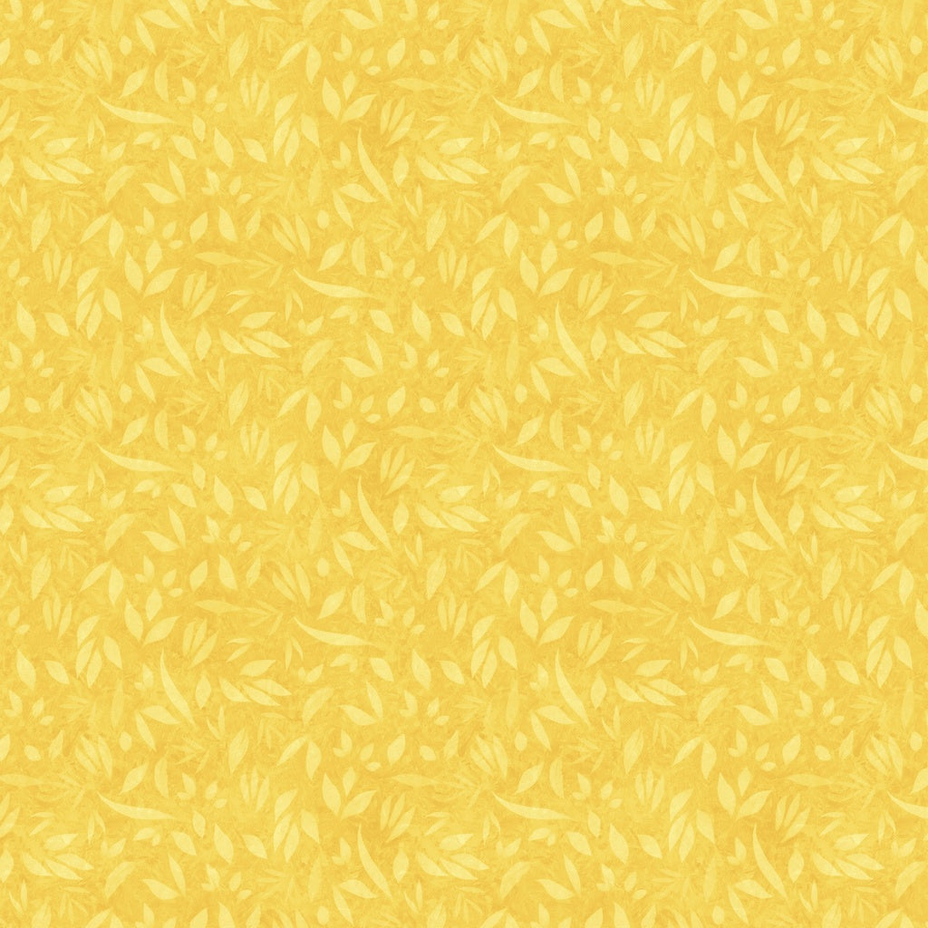 Yellow patterned background with small leaf-like shapes