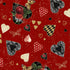 Fabric Lumin White Owl Textiles Red Joyous Possibilities Curiouser & Curiouser by the Quarter Yard W130-041-593