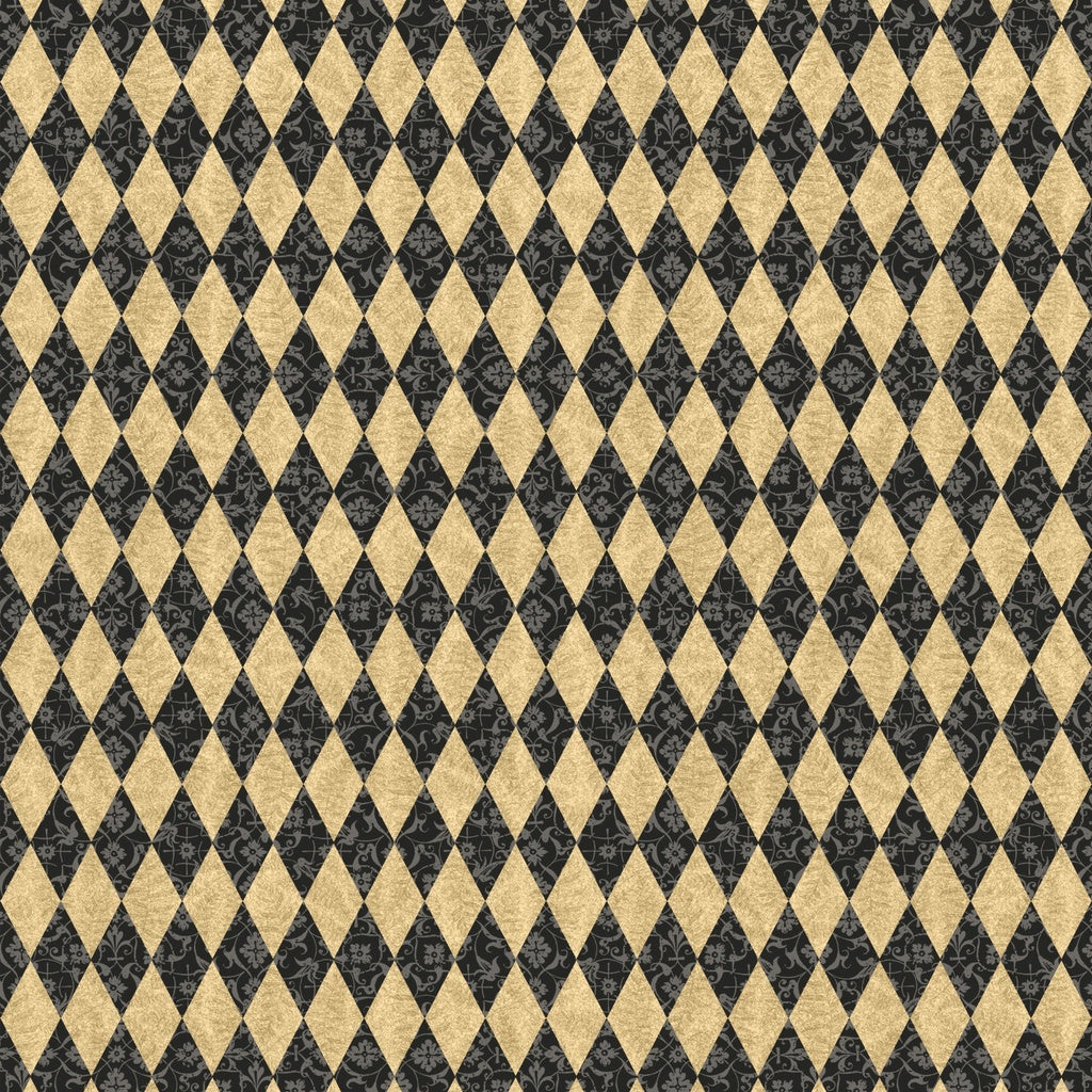 Fabric Lumin White Owl Textiles Black Diamonds Curiouser & Curiouser by the Quarter Yard W130-043-933