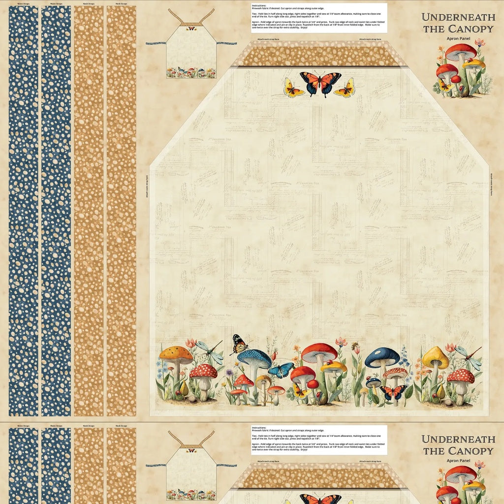 Fabric Lumin White Owl Textiles Beneath The Canopy Multi Canvas Apron Panel W150-012-127
