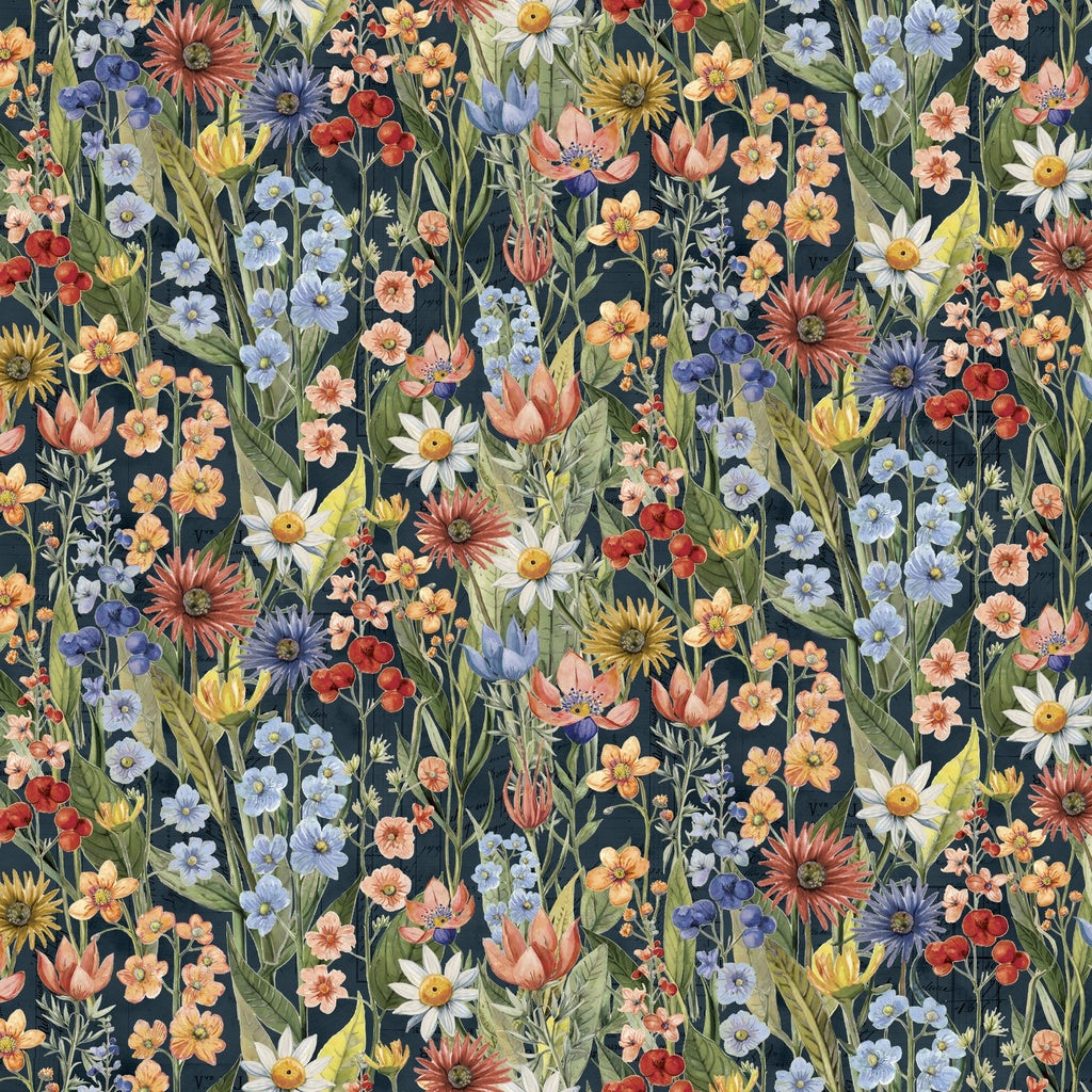 Fabric Lumin White Owl Textiles Multi Packed Floral Beneath the Canopy by the Quarter Yard W150-016-775