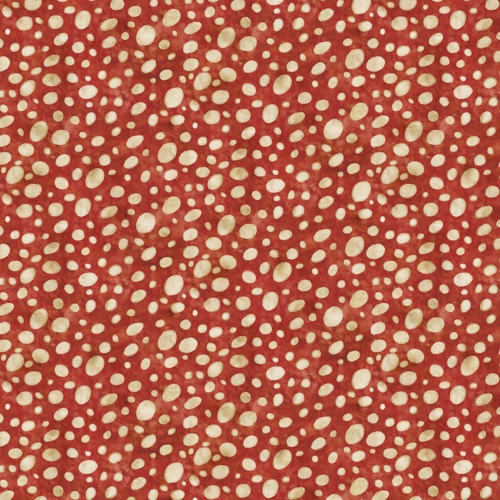 Fabric Lumin White Owl Textiles Red Mushroom Dot Beneath the Canopy by the Quarter Yard W150-021-511