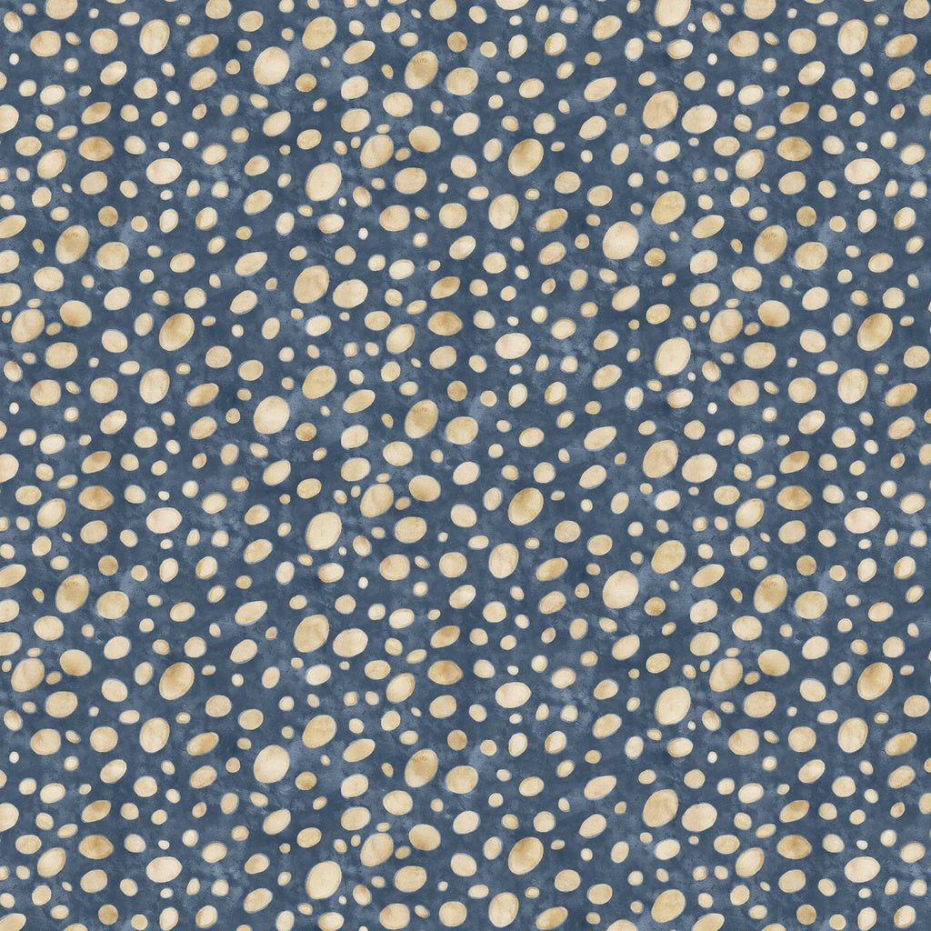 Fabric Lumin White Owl Textiles Denim Mushroom Dot Beneath the Canopy by the Quarter Yard W150-021-711