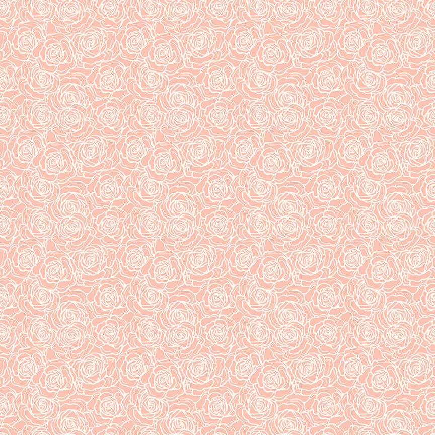 Fabric Riley Blake Pink Tonal Roses To My Love 108" Wide Back by the Quarter Yard WB18589-PINK