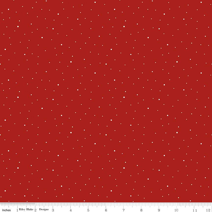 Fabric Riley Blake Barn Red Dapple Dot 108" Wide Back by the Quarter Yard WB640-BARNRED
