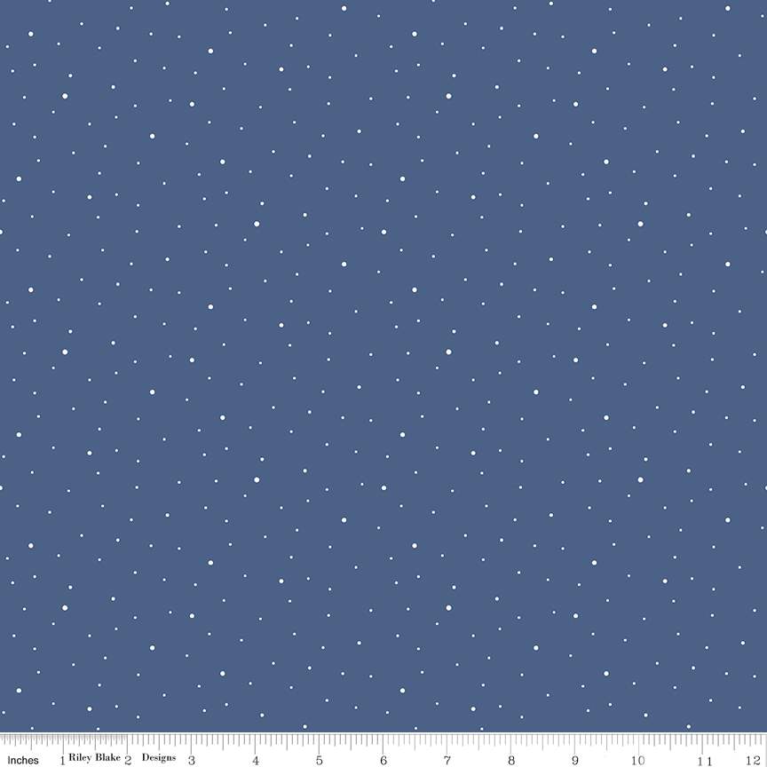Fabric Riley Blake Denim Dapple Dot 108" Wide Back by the Quarter Yard WB640-DENIM