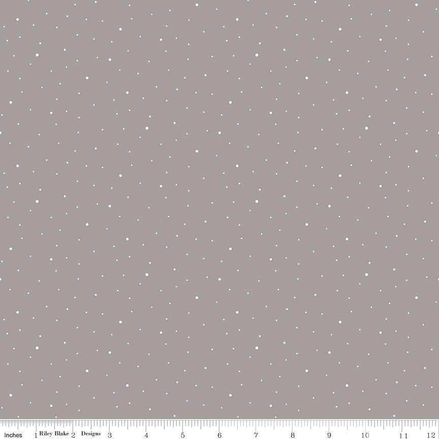 Fabric Riley Blake Riley Gray Dapple Dot 108" Wide Back by the Quarter Yard WB640-RILEYGRAY