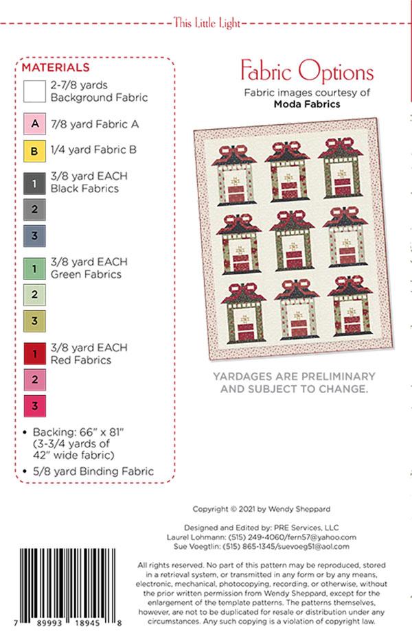 Wendy Sheppard This Little Light Quilting Pattern WS-46