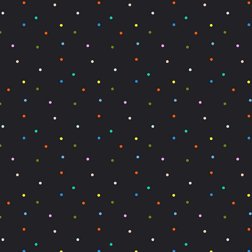 Fabric Dear Stella Designs Raven Dotty 108" Wide Back by the Quarter Yard XSTELLA-DFG3623-RAVEN