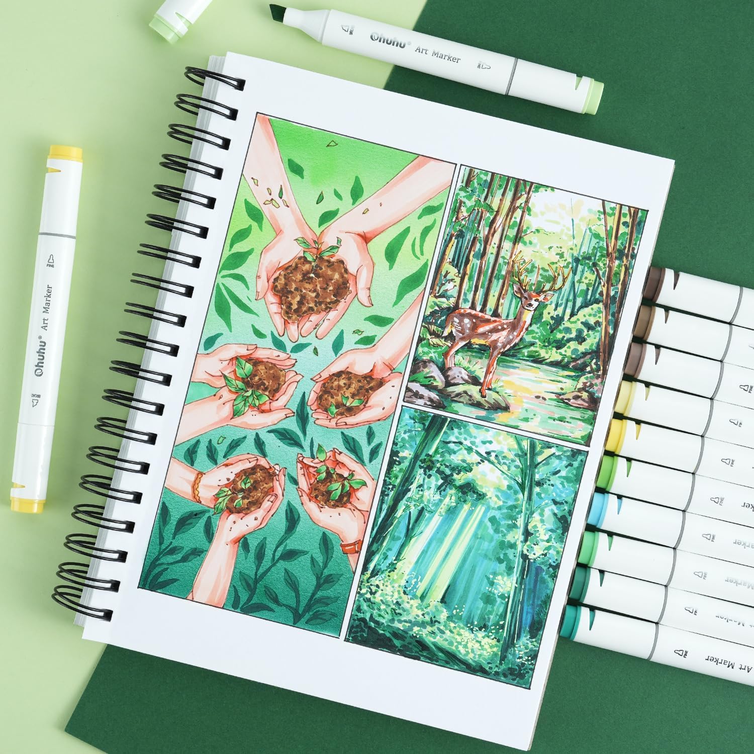 Ohuhu 7.6x10" Double Sided Bleedproof Art Sketchbook Y44-83000-43