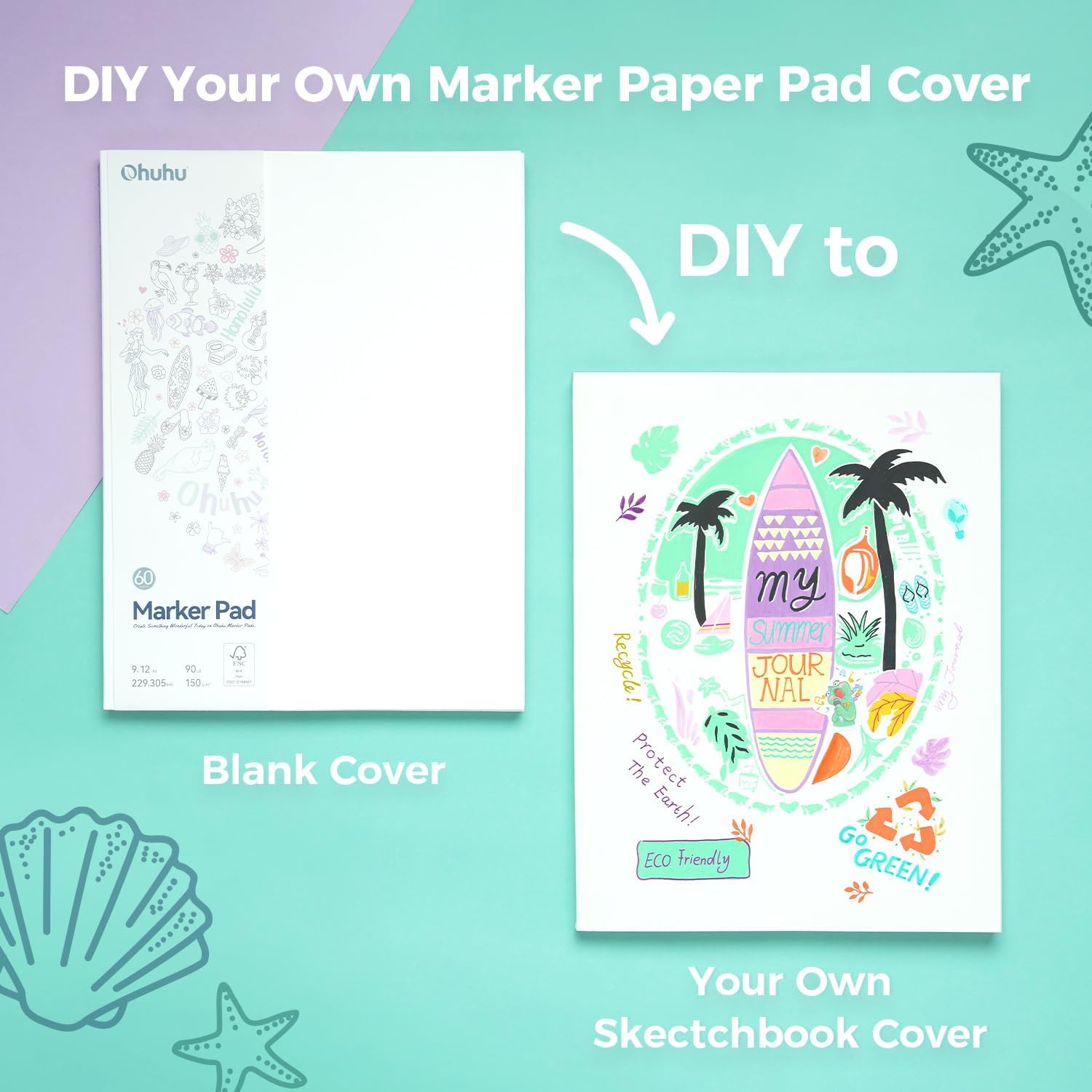 Ohuhu Double Sided Bleedproof Art Sketchbook 9x12 Y44-83000-44