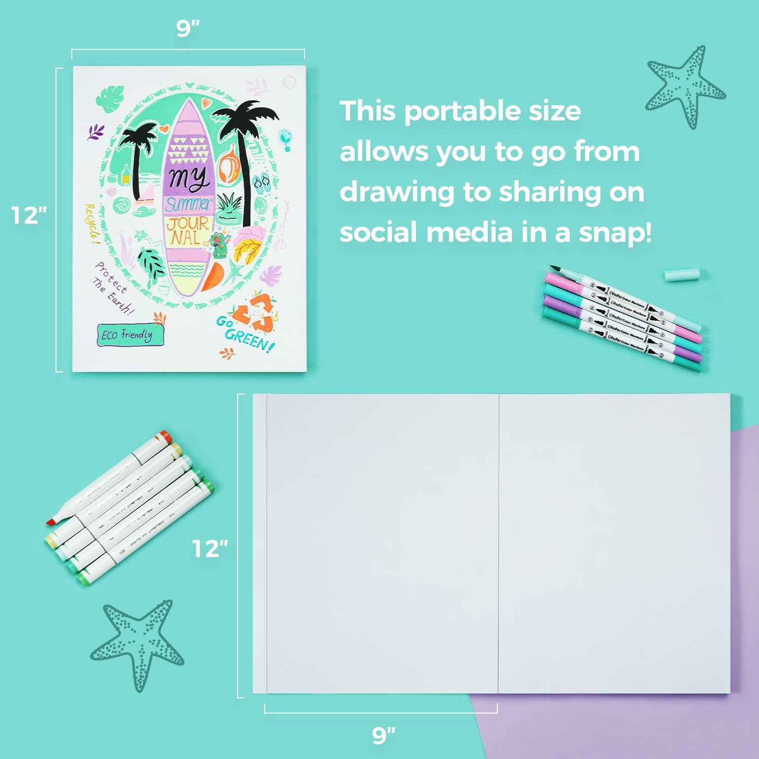 Ohuhu Double Sided Bleedproof Art Sketchbook 9x12 Y44-83000-44