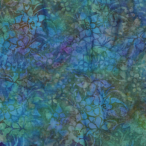 Fabric Lumin Multi Blue Green Purple Yes Girl Fall 2025 in Rayon Island Batiks by the Quarter Yard 45558
