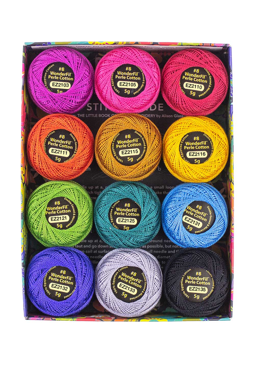 WonderFil Alison Glass Eleganza Perle Cotton 8wt Fauna 12pk Thread Pack AGEZP-FAUNA