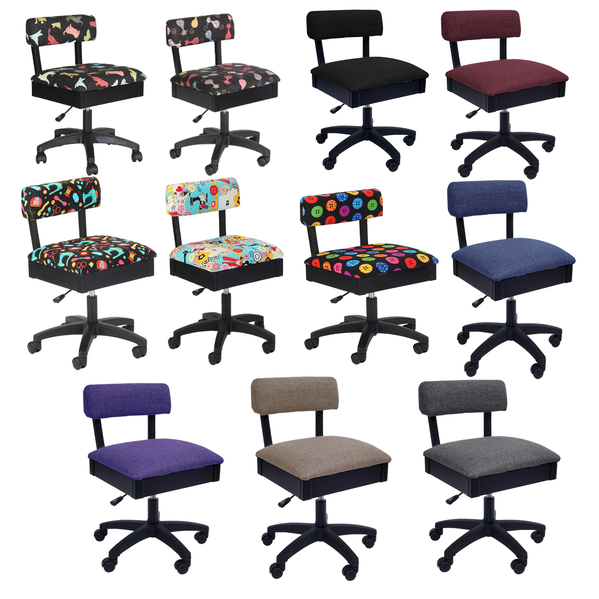 Arrow Sewing Height Adjustable Hydraulic Sewing Chair – World Weidner