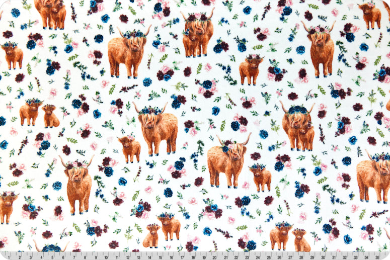 Fabric Shannon Multi Helga Highland Cuddle by the Quarter Yard dchelgahighlandmulti
