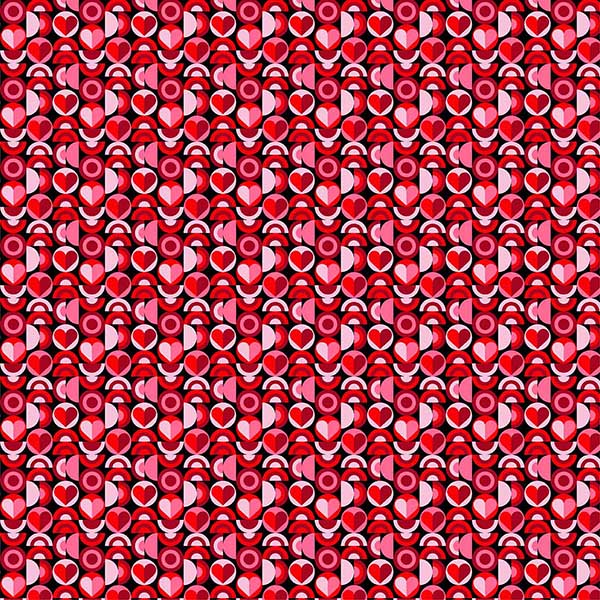 Fabric Michael Miller Black Vintage Valentina Kiss Me Quick by the Quarter Yard DCX13038-BLAC
