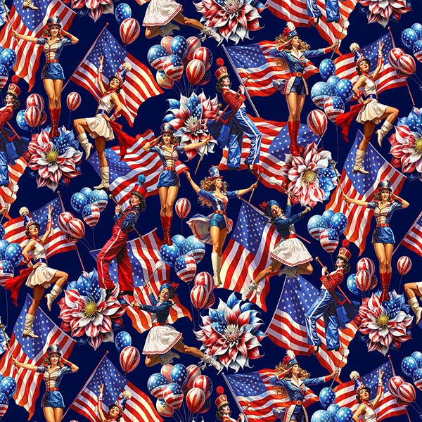 Fabric Michael Miller Royal Stars, Stripes & Smiles Red, White & Beautiful by the Quarter Yard DCX13150-ROYA