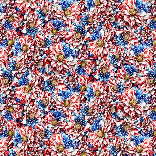 Fabric Michael Miller Multi Flags in Bloom Red, White & Beautiful by the Quarter Yard DCX13151-MULT