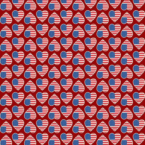 Fabric Michael Miller Cranberry All-American Heart Red, White & Beautiful by the Quarter Yard DCX13156-CRAN