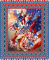 Fabric Michael Miller Multi Red, White & Beautiful 36" Quilt Panel DCX13161-MULT