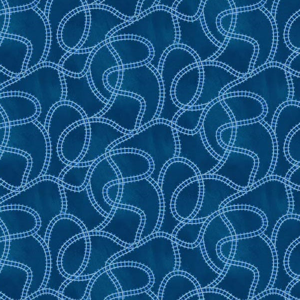 Fabric Michael Miller Nite Railway Wind Little Locomotives by the Quarter Yard DDC12875-NITE