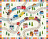Fabric Michael Miller Cream Railway Parade Little Locomotives 36" Quilt Panel DDC12880-CREM