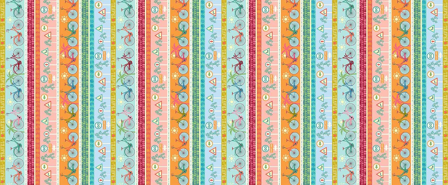Fabric Michael Miller Multi Modern Nomad Stripe Modern Nomad by the Quarter Yard DDC13065-MULT