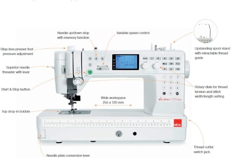 elna eXcellence 720 PRO Sewing and Quilting Machine features