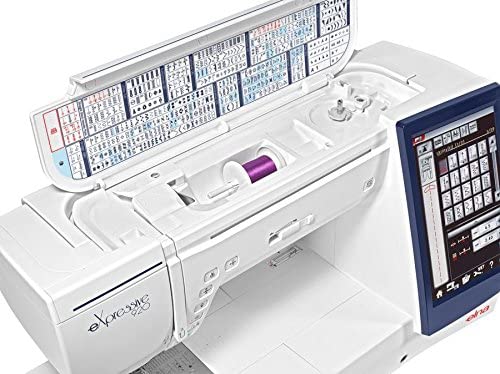 top down image of the elna eXpressive 920 Sewing and Embroidery Machine while open