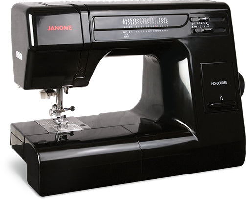 angled image of the Janome HD3000BE Sewing and Quilting Machine
