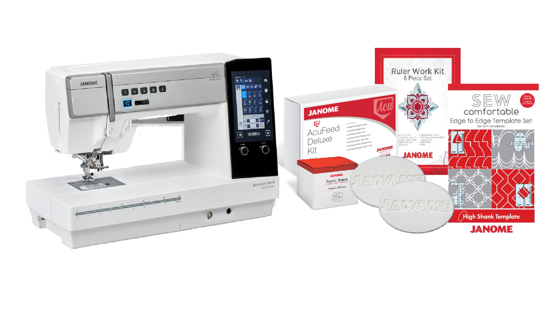 Janome Horizon Memory Craft 9480QCP Sewing Machine with Holiday Gift Package